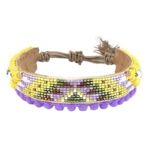NWT Deepa Gurnani Flavia Purple Beaded Bracelet